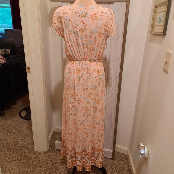 Pink and Orange Boho Maxi Dress No Size Tag - Picture 4 of 4